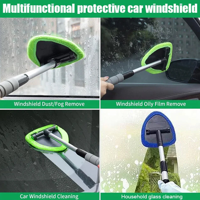 🔥Microfiber Car Windshield Cleaning Tool with Extendable Handle
