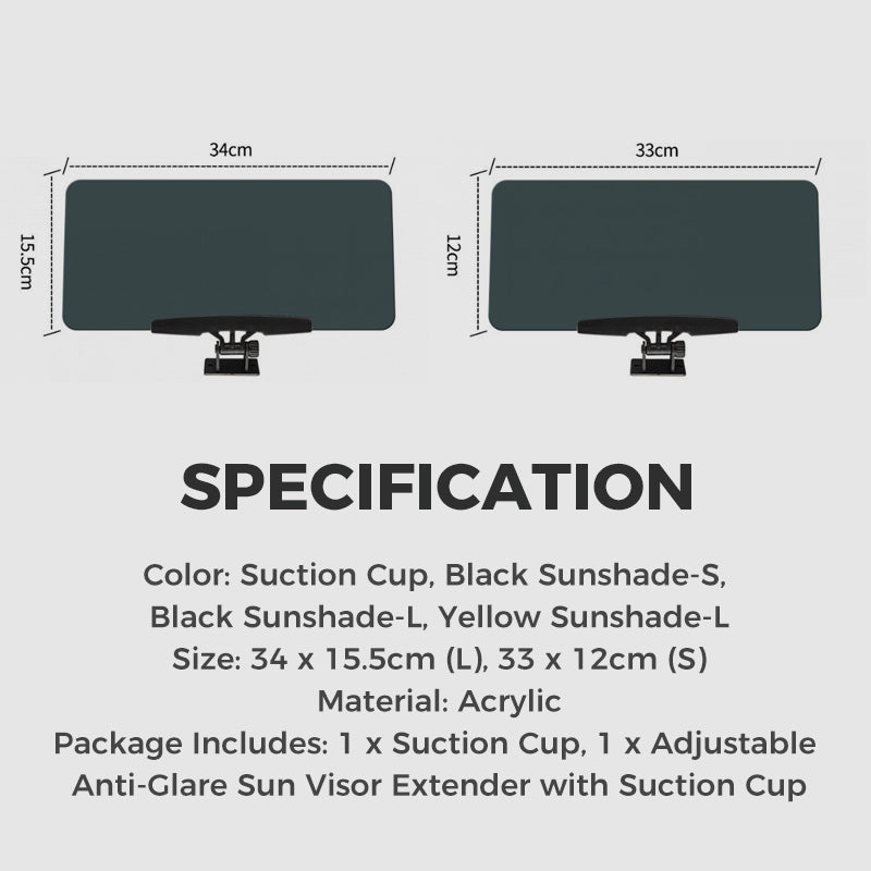 🔥Adjustable Anti-Glare Sun Visor Extender with Suction Cup