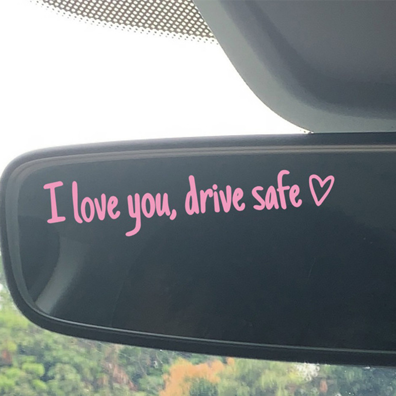 🔥 HOT SALE 🔥 4PCS Letter Pattern Car Rearview Mirror Sticker, "I Love you ,drive safe " text car mirror sticker decal