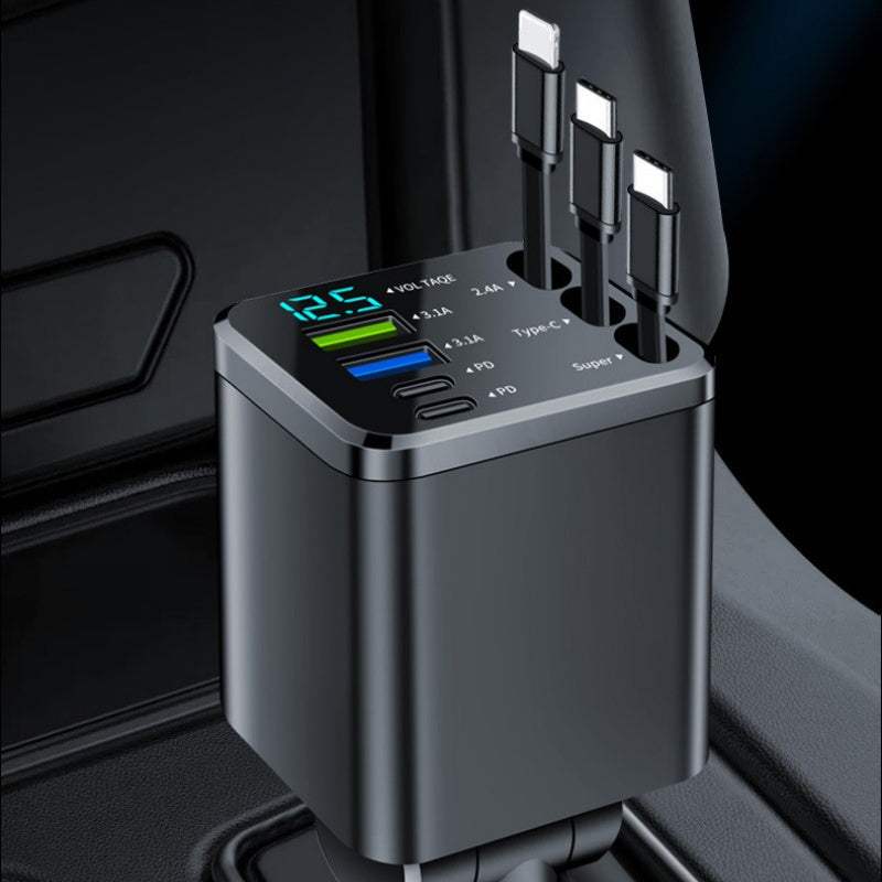 🔋 50% OFF NOW! 🚗 7-in-1 Retractable Fast Car Charger with Voltage Display – USB-C, Fast Charging & Essential for Daily Use 📱