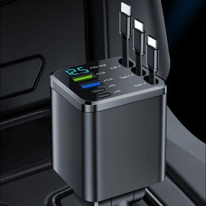 🔋 50% OFF NOW! 🚗 7-in-1 Retractable Fast Car Charger with Voltage Display – USB-C, Fast Charging & Essential for Daily Use 📱