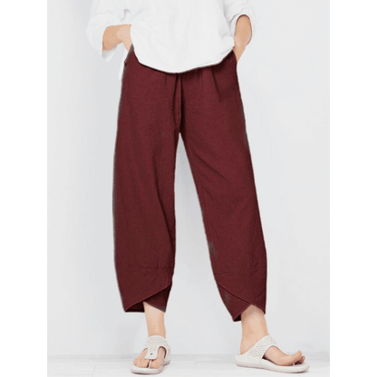 👖50% OFF NOW!✨Vintage Asymmetrical Elastic Waist Pockets Pants – Unique Design, Comfortable Fit & Functional Style🌸